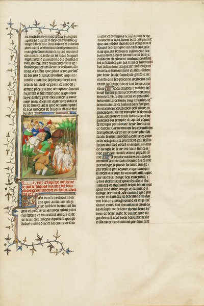 De Tempeliers Verbrand in Aanwezigheid van Filips de Schone en Zijn Hovelingen door Boucicaut Master Illuminator